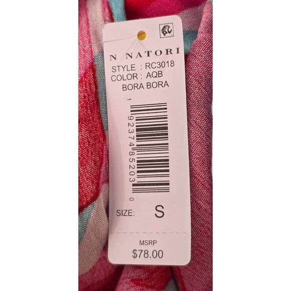 NWT Natori Womens Midi Dress Gauze V-Neck Pockets Tropical Resort Vaca Size S - Picture 12 of 13